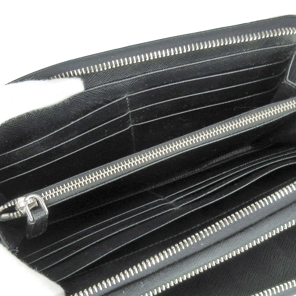 Prada Double Zip Wallet Saffiano Leather Black - Picture 7 of 8